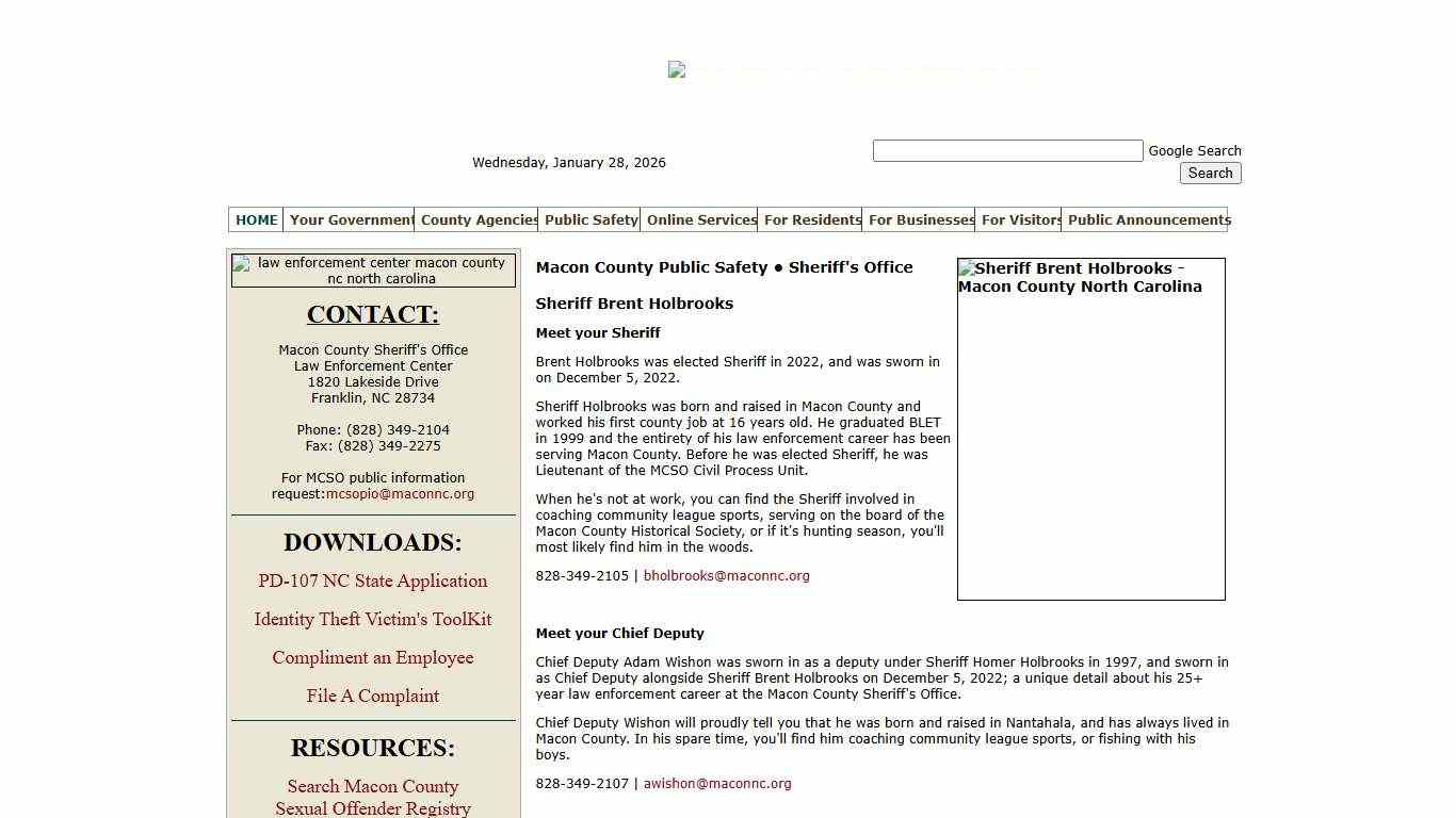 Sheriff's Office Macon NC Government